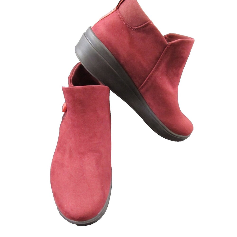 Ryka Women’s Lyrical Ankle Boot Burgundy Size 7.5 Slip On Zip Comfort
